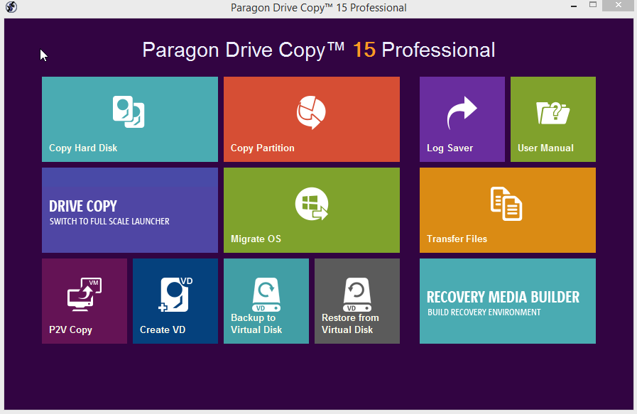 Paragon Drive Copy 15 Professional Screenshot