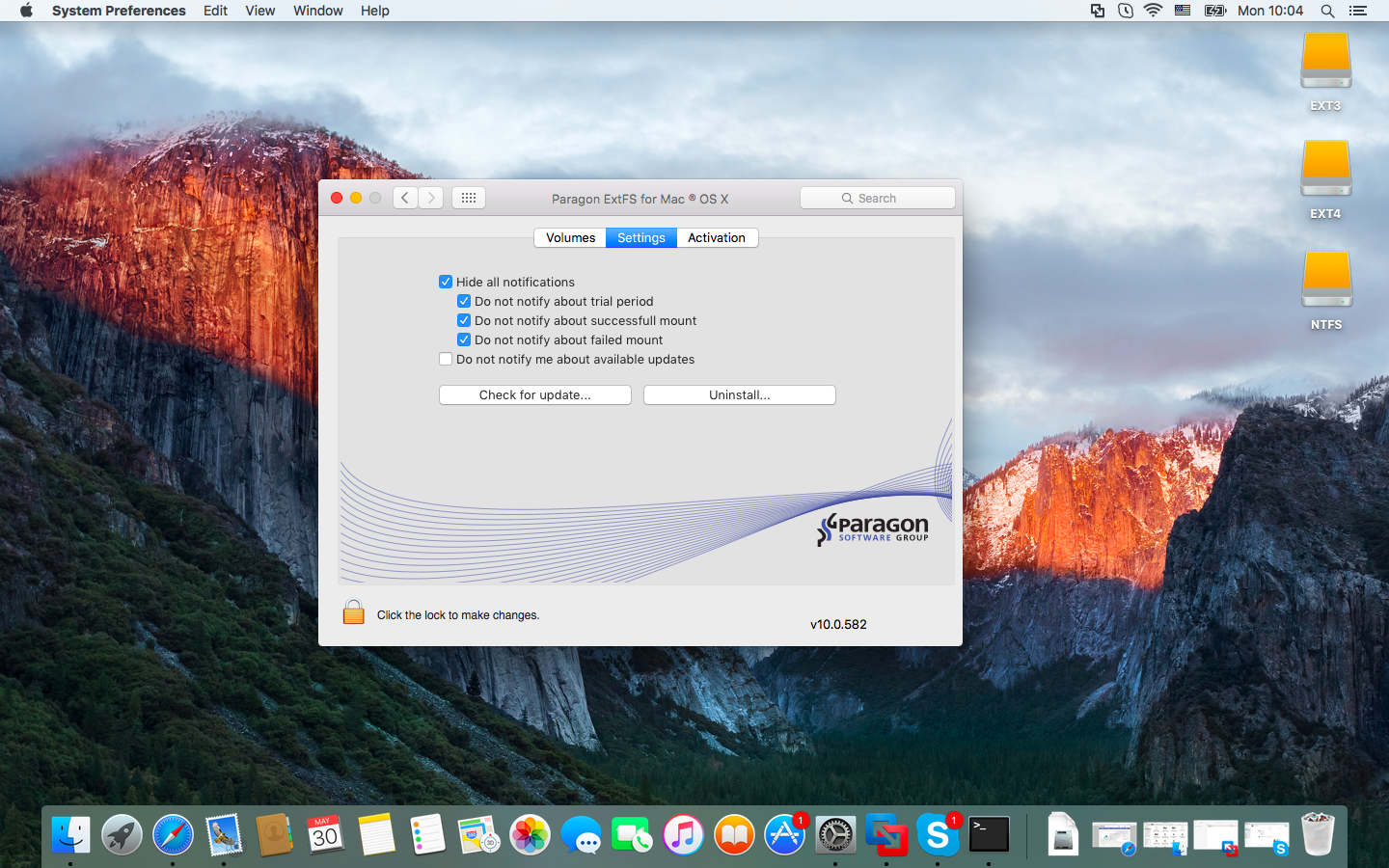 Paragon ExtFS for Mac 11, Software Utilities Screenshot
