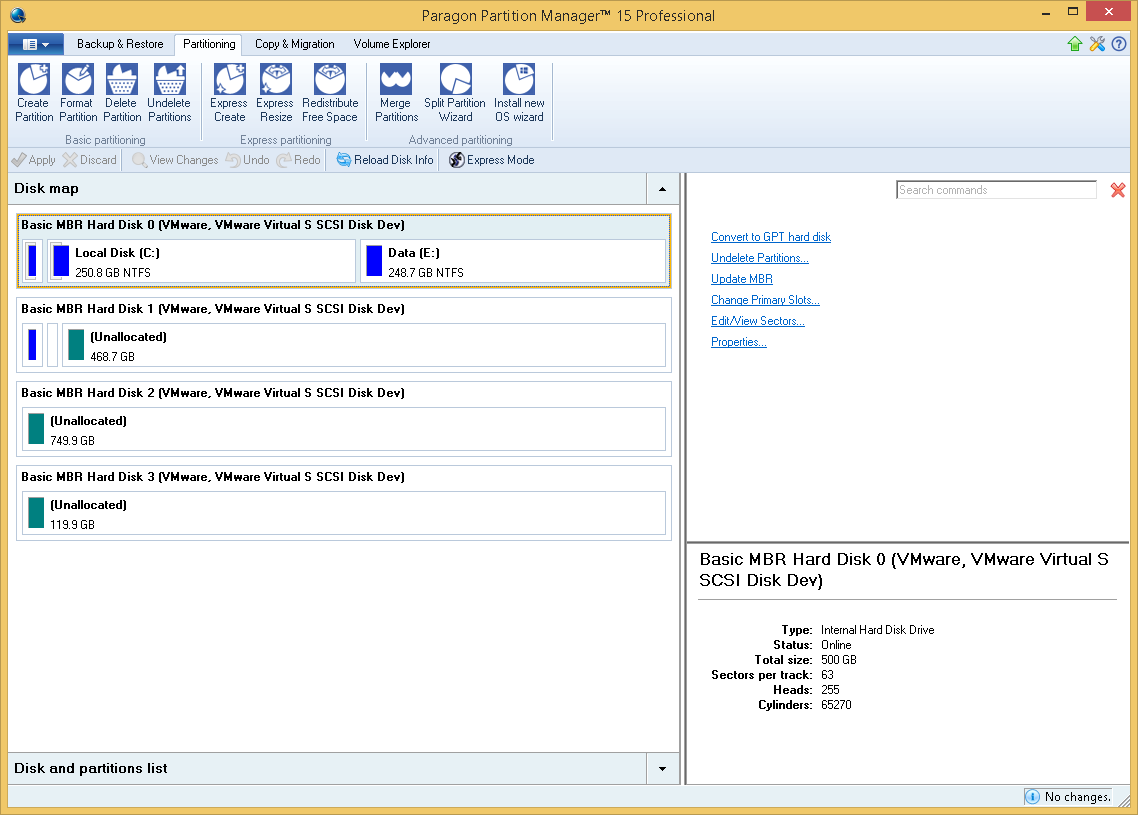 Hard Drive Software, Paragon Partition Manager Professional Screenshot