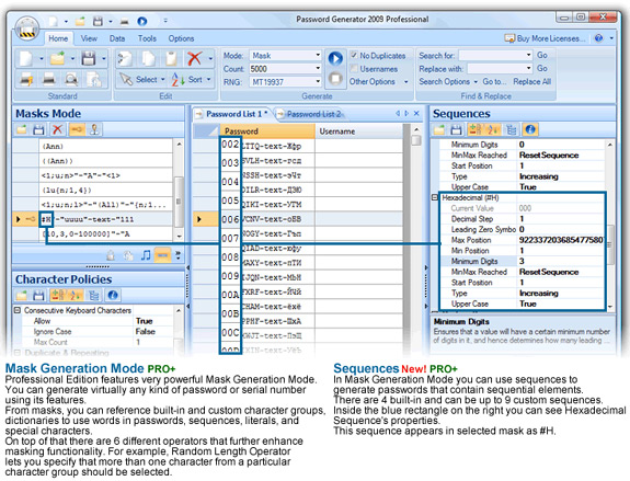 Password Generator 2009 Professional, Security Software Screenshot