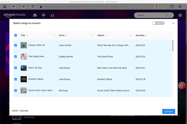 Pazu Amazon Music Converter for Mac & Windows, Audio Software Screenshot
