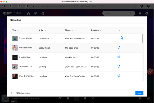 Audio Conversion Software, Pazu Amazon Music Converter for Mac & Windows Screenshot