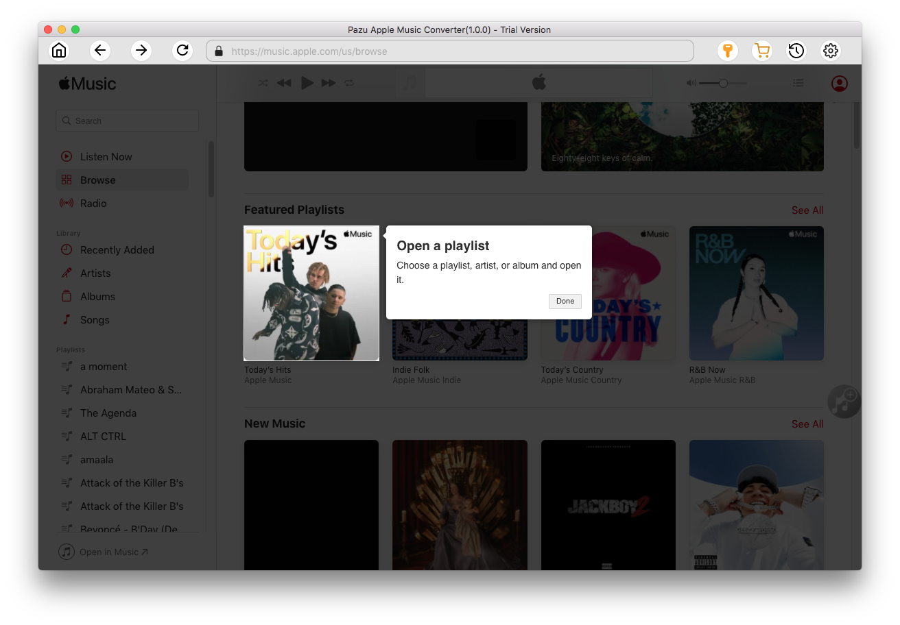 Pazu Apple Music Converter for Mac & Windows, Audio Conversion Software Screenshot