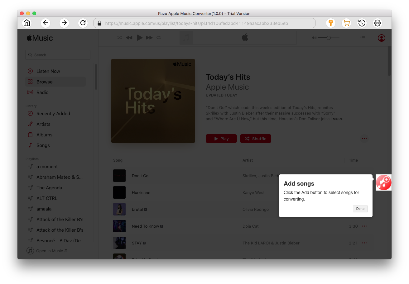 Pazu Apple Music Converter for Mac & Windows, Audio Software Screenshot