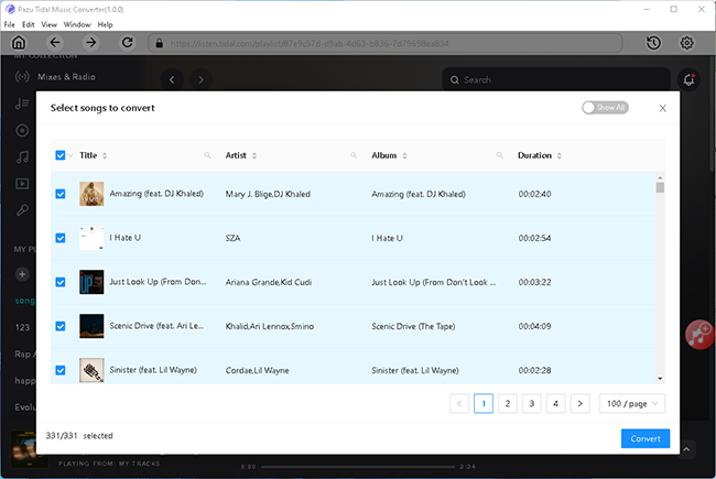 Audio Conversion Software, Pazu TIDAL Music Converter for Mac & Windows Screenshot
