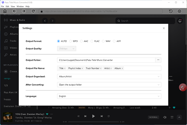 Pazu TIDAL Music Converter for Mac & Windows, Audio Conversion Software Screenshot