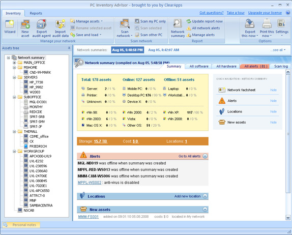 PC Inventory Advisor Screenshot