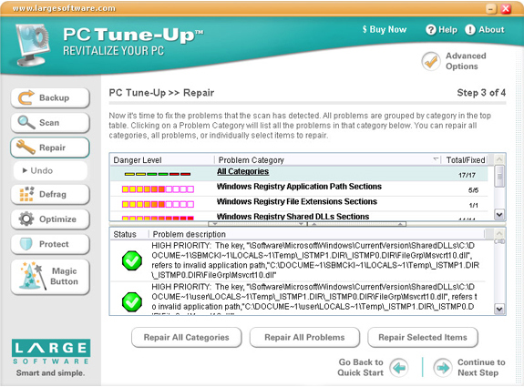 PC Tune-Up, Software Utilities Screenshot