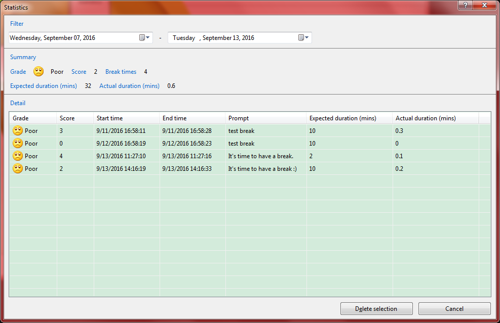 PC WorkBreak, Health Software Screenshot