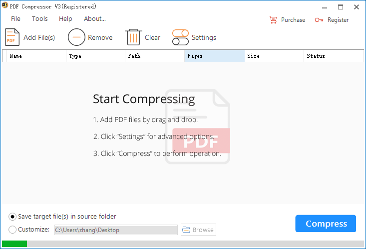 PDF Compressor V3 Screenshot