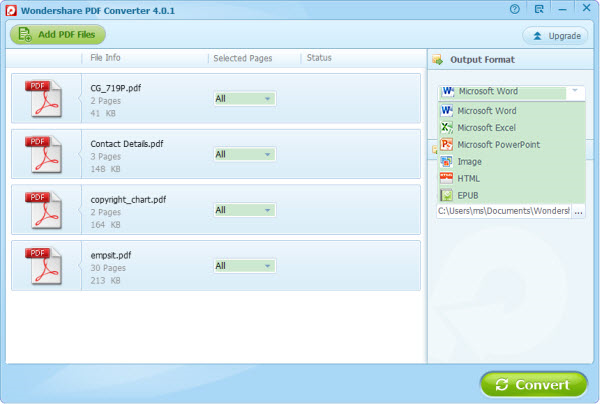 PDF Converter, PDF Conversion Software Screenshot