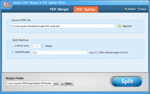 PDF Merger & PDF Splitter Screenshot