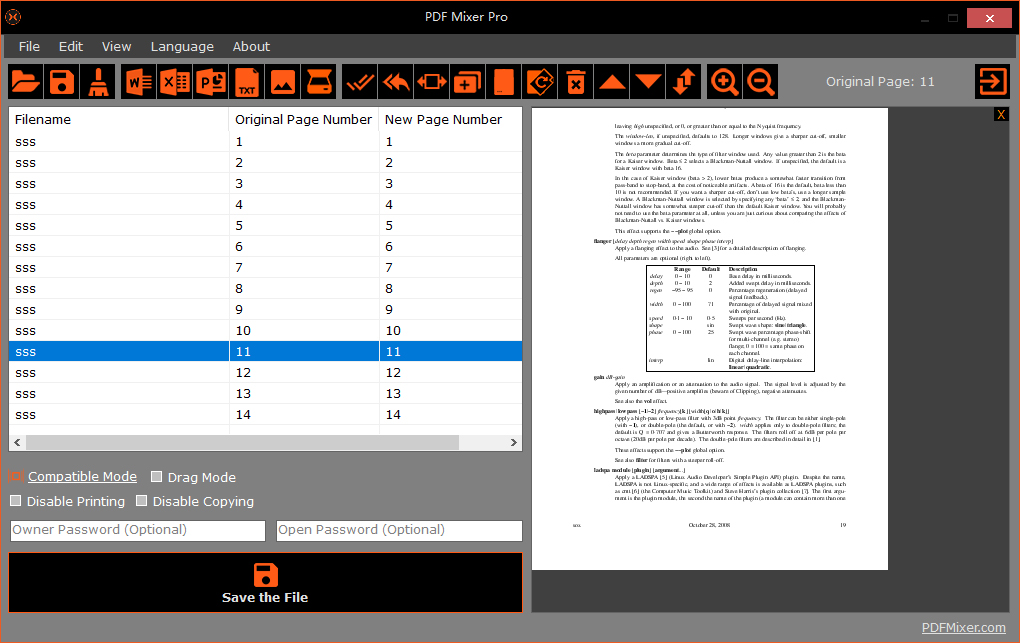 PDF Mixer PRO, Business & Finance Software Screenshot