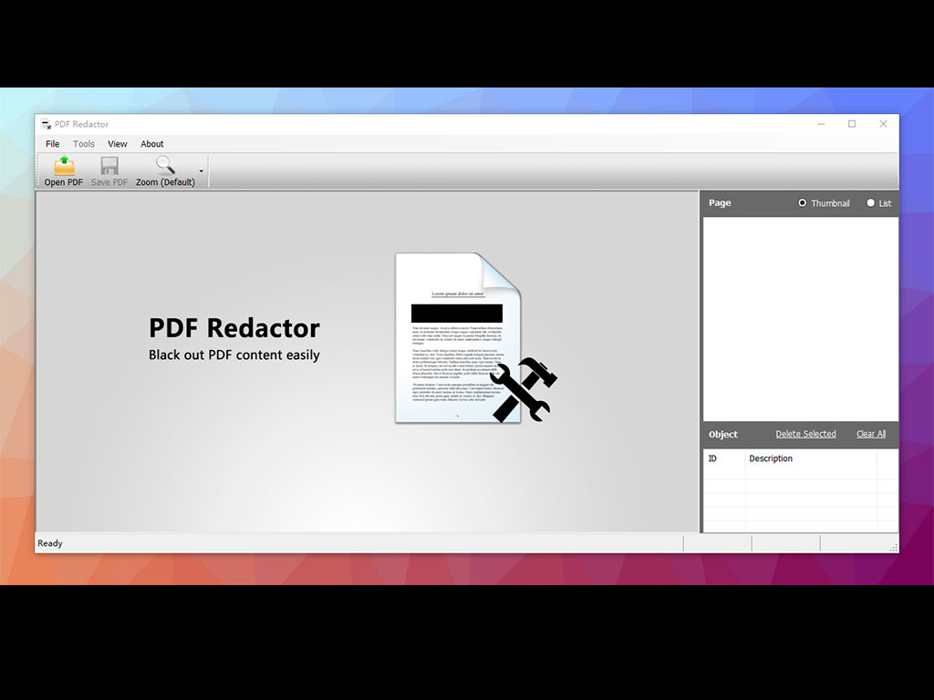 PDF Utilities Software, PDF Redactor PRO Screenshot
