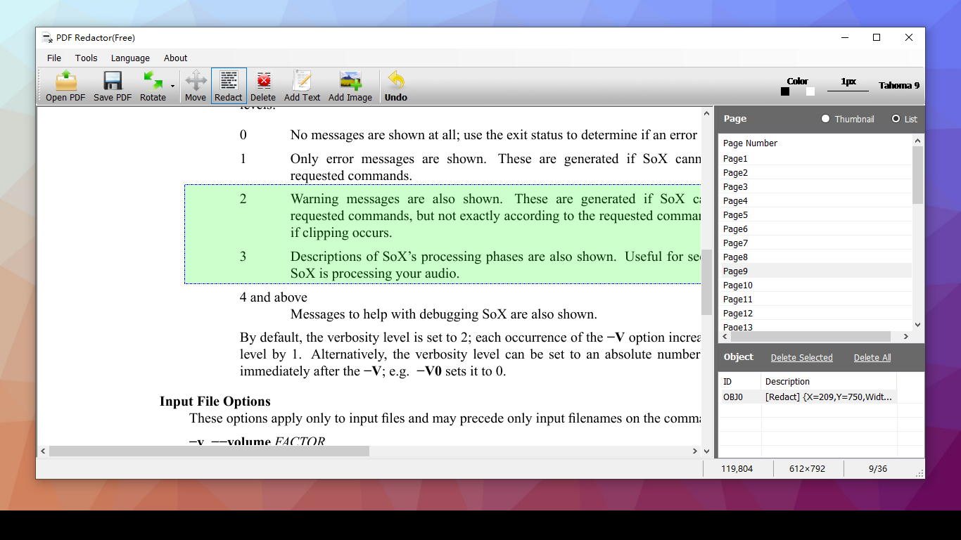 PDF Redactor PRO, PDF Utilities Software Screenshot