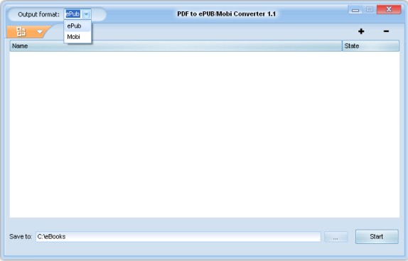 PDF to ePUB/Mobi Converter Screenshot