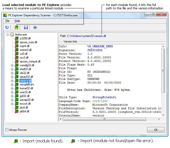 Development Software, PE Explorer Screenshot