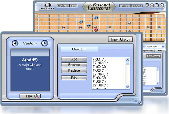 Personal Guitarist, Music Software Screenshot