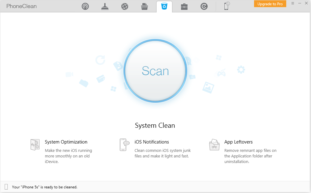 PhoneClean, Security Software Screenshot