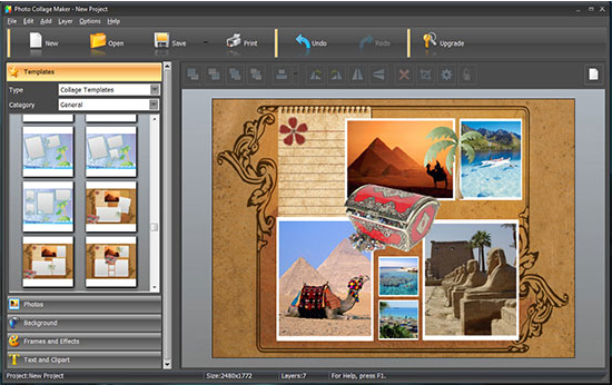 Photo Collage Maker PRO, Art Technique Software Screenshot