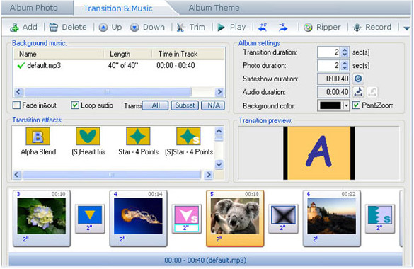 Photo DVD Maker Pro, Slideshow Software Screenshot