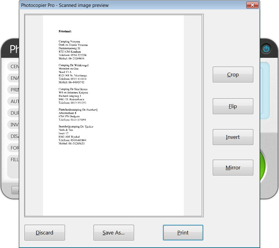 Photocopier Pro, Software Utilities Screenshot