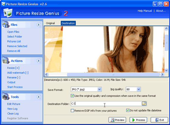 Picture Resize Genius, Design, Photo & Graphics Software Screenshot