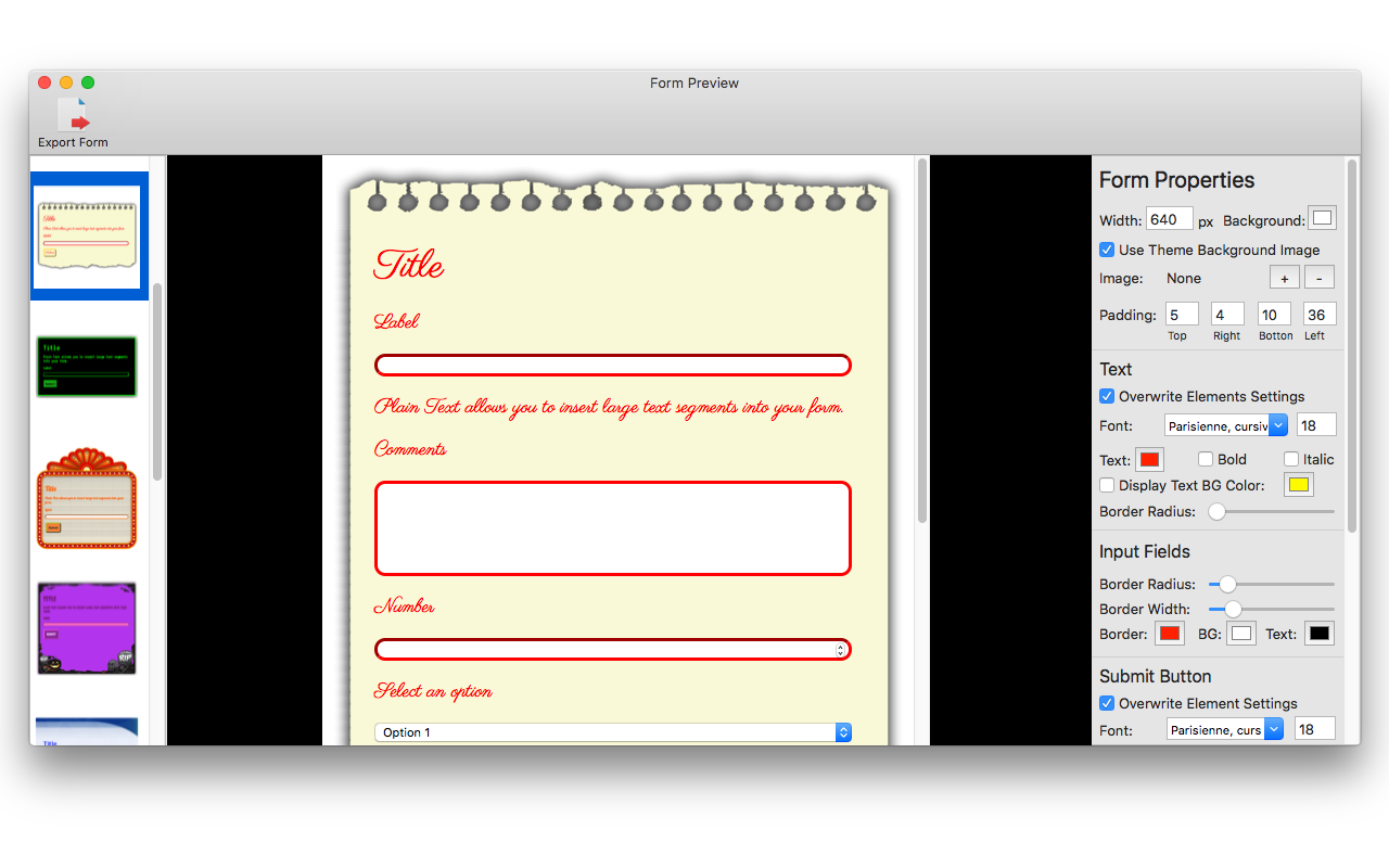 Power Form Builder, HTML Form Software Screenshot