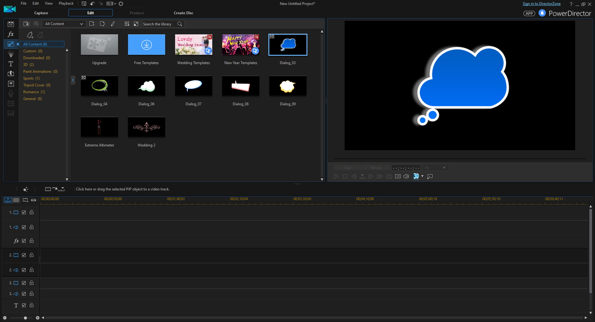 PowerDirector, Video Software Screenshot