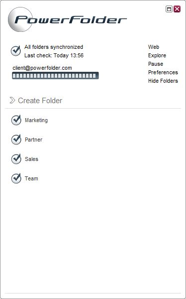 PowerFolder Cloud, File Sync Software Screenshot