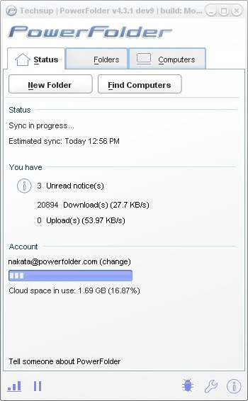 PowerFolder Pro Silver Screenshot