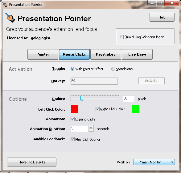 pointer software for presentation