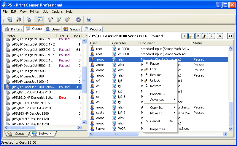 Printing Software Screenshot
