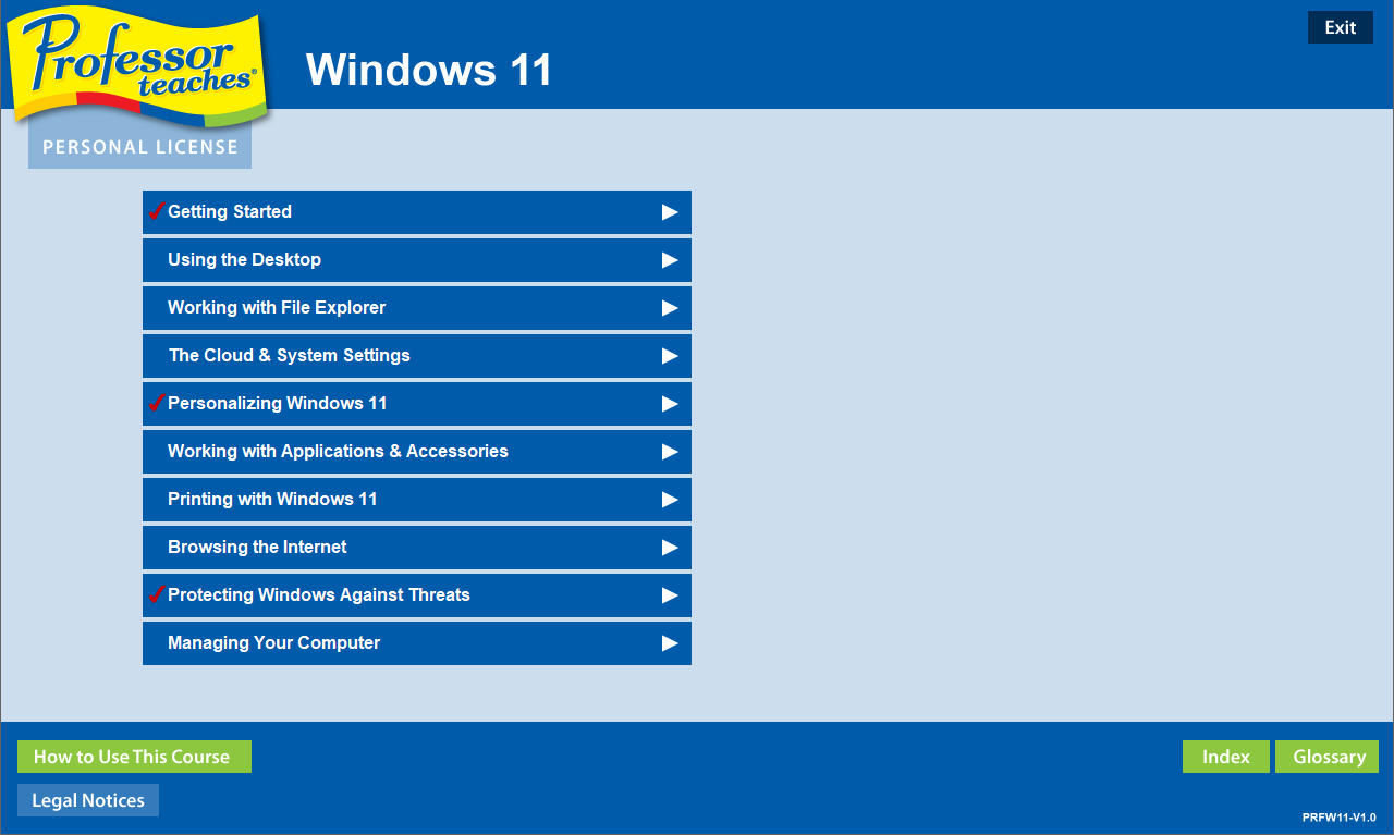 Professor Teaches Windows 11 With Skill Assessment - Tutorial Set Downloads, Learning and Courses Software Screenshot