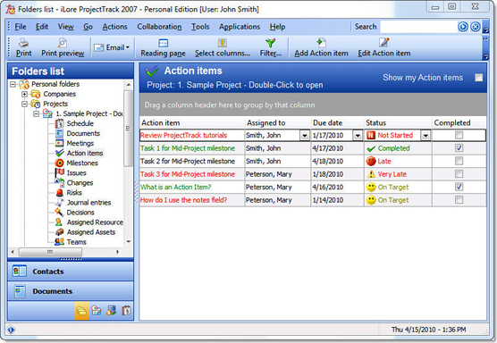 ProjectTrack 2007 - Personal Edition, Productivity Software Screenshot
