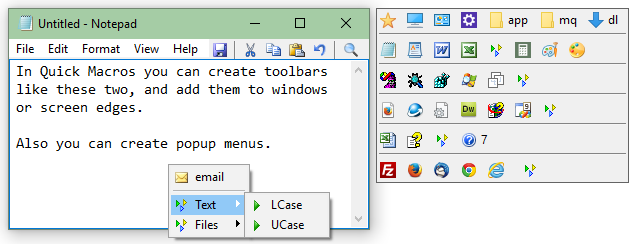 Quick Macros, Macros Software Screenshot
