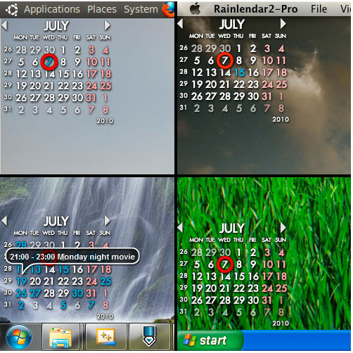 PIM Software, Rainlendar 2 Pro Screenshot