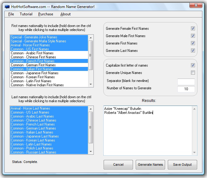 Random Name Generator Other Utilities Software For Pc