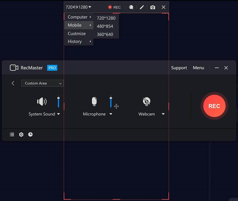 RecMaster - Screen Recorder (1 Year License), Video Software Screenshot
