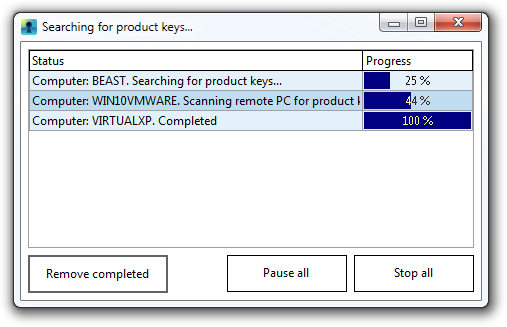 Recover Keys, Software Utilities Screenshot