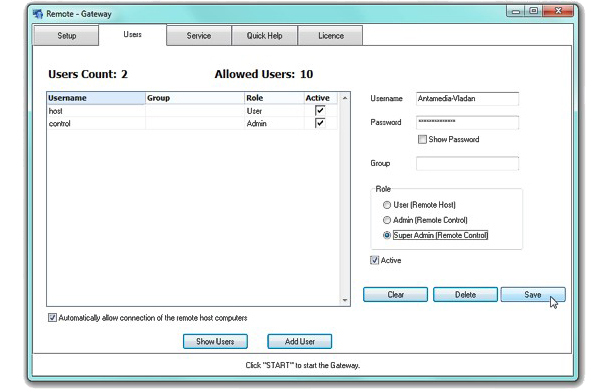 Remote Access Software Screenshot