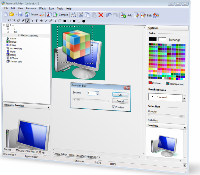 Resource Files Software, Resource Builder Screenshot