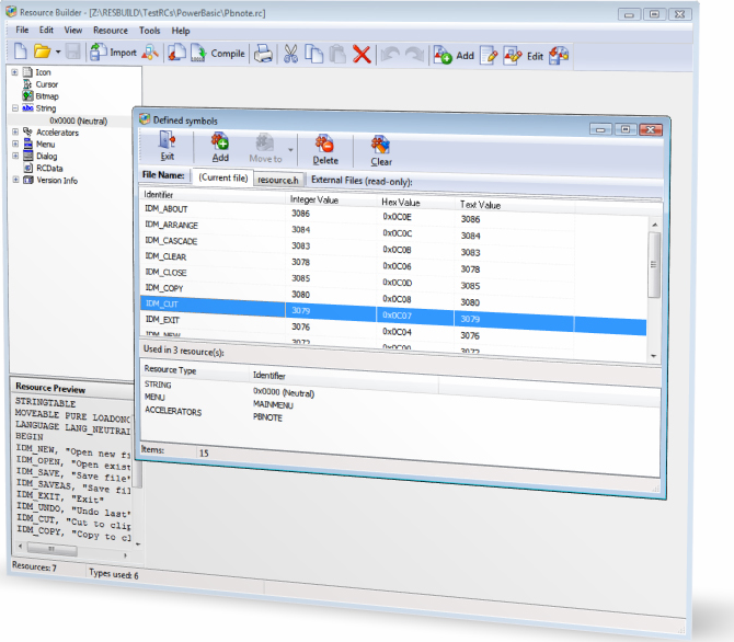 Resource Builder, Resource Files Software Screenshot
