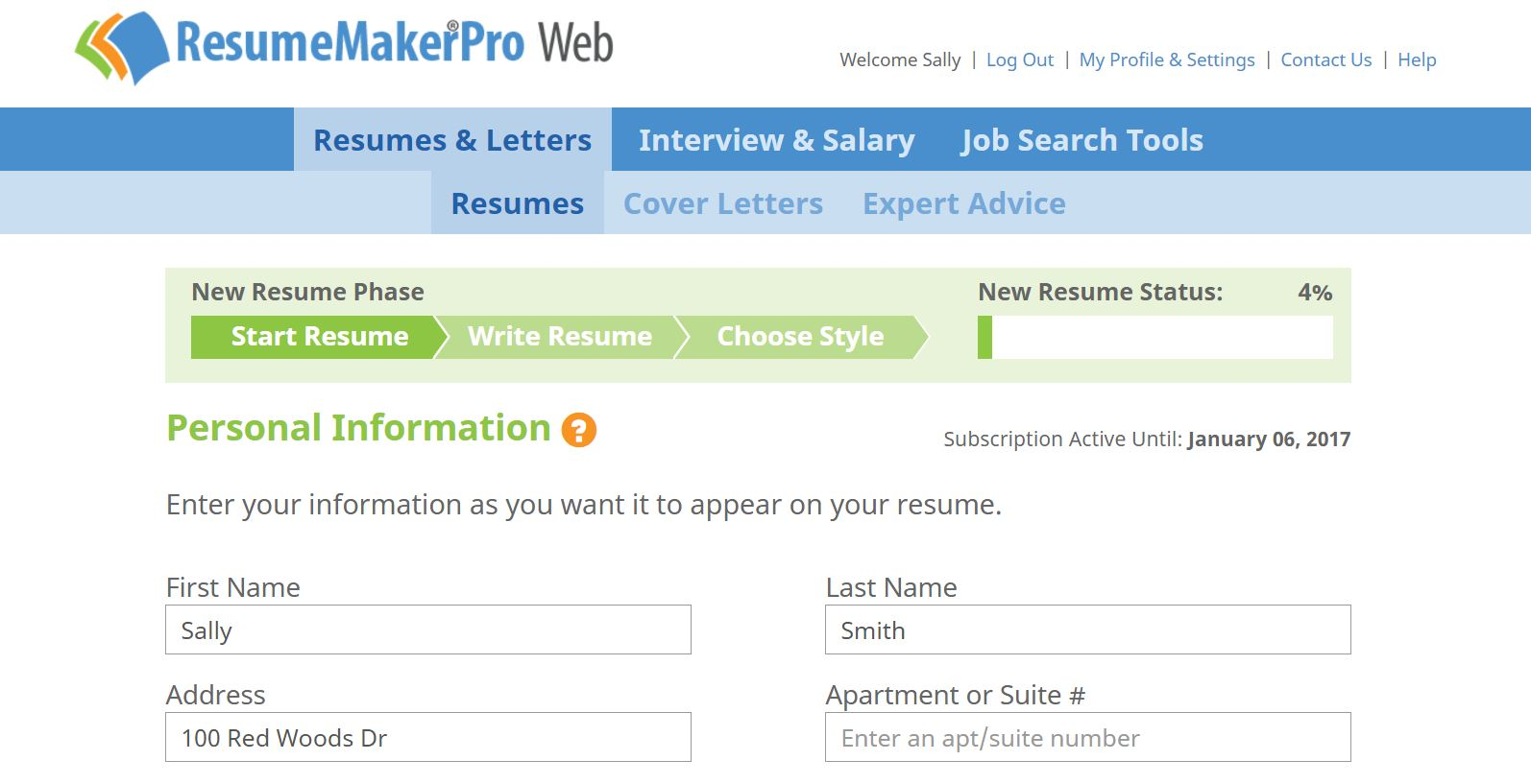 ResumeMakerPro Web - Annual Subscription, Productivity Software Screenshot