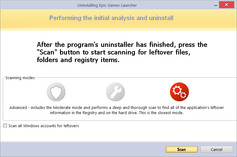 Uninstallation Software Screenshot