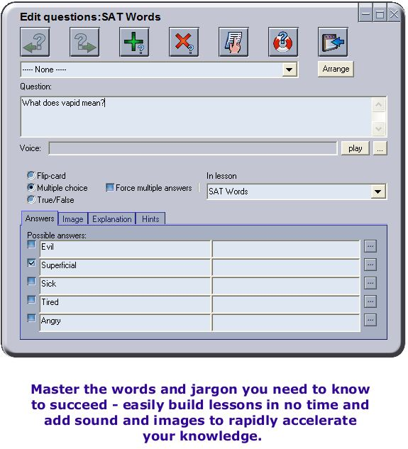 Learning and Courses Software, RocketReader Vocab Screenshot