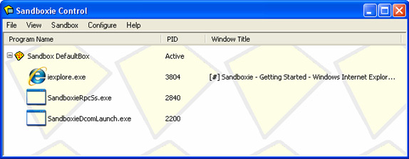 Sandboxie Personal Screenshot