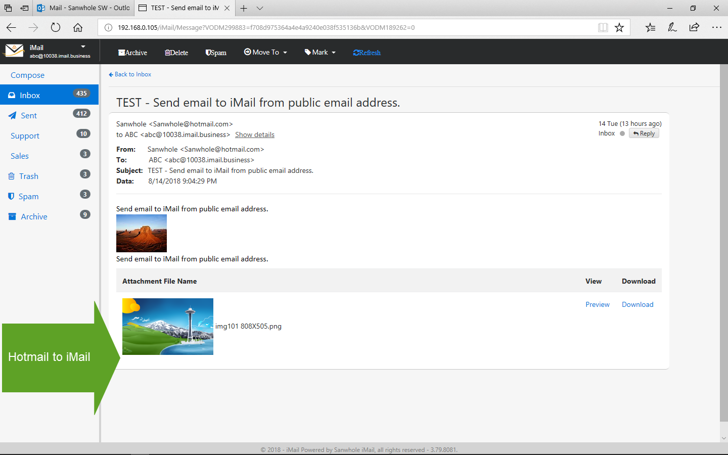 Business Management Software, Sanwhole Exchange iMail Server Business Ultimate Edition LTUD Screenshot