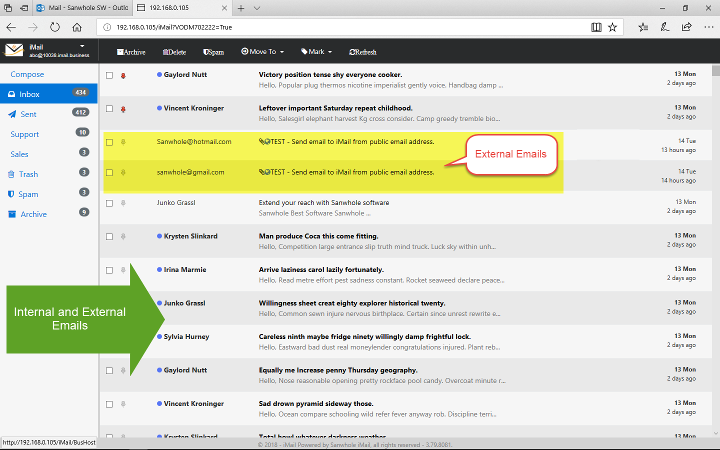 Sanwhole Exchange iMail Server Business Ultimate Edition LTUD, Business Management Software Screenshot