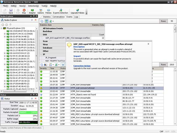 Sax2 Network Intrusion Detection System Screenshot